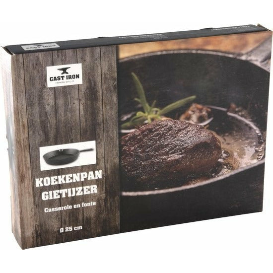 Cast Iron - Koekenpan - Barbecue Pan - BBQ - Gietijzer - 25x25cm - Zwart - Barbecue - Zomer -