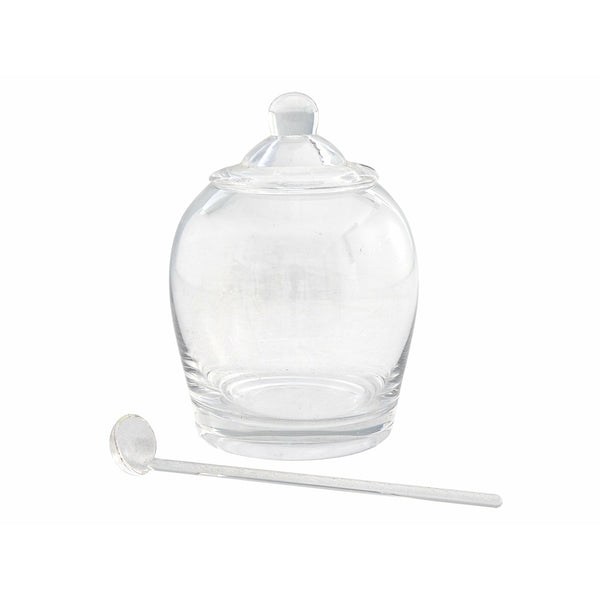 Olijvenpot - 10x14.5cm - Voorraadpot - Glas - met lepeltje