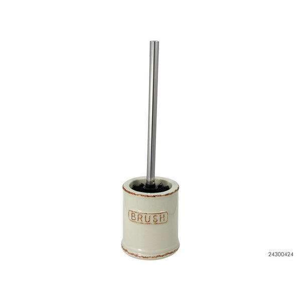 Toiletborstel - Wit - Keramiek - 35x10cm - 'Brush' - Met Houder